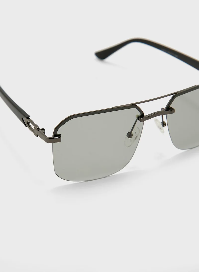 Robert Wood Polarized  Angular Aviator Sunglasses