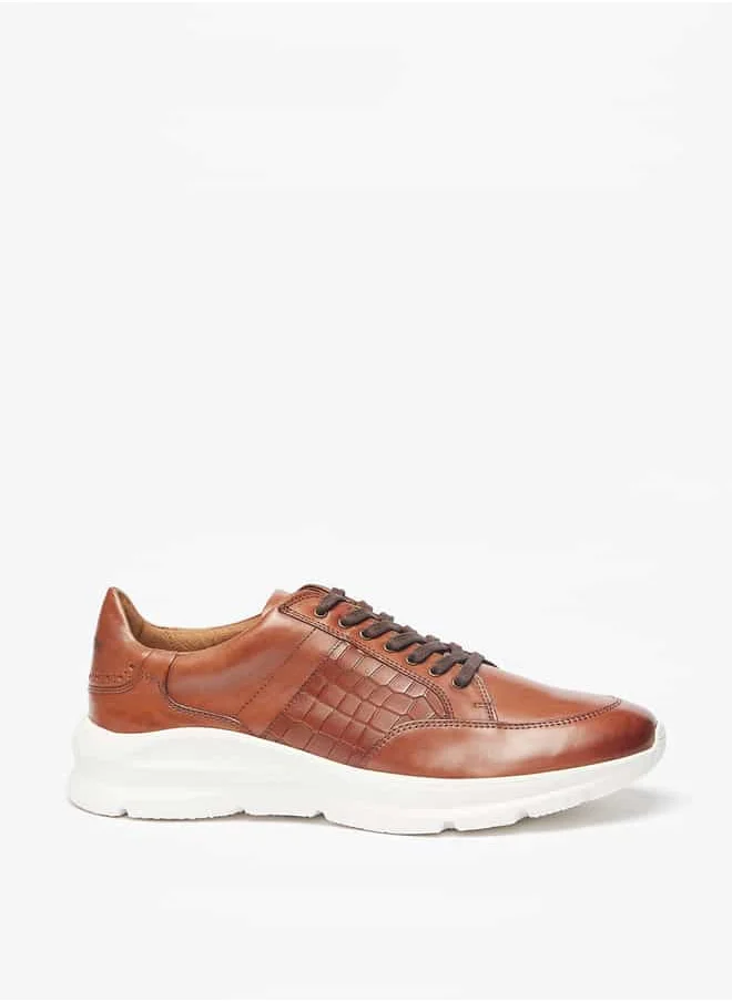 DUCHINI Men's Textured Sneakers with Lace-Up Closure