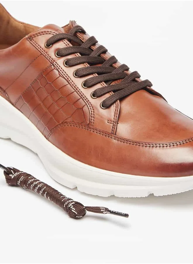 DUCHINI Men's Textured Sneakers with Lace-Up Closure