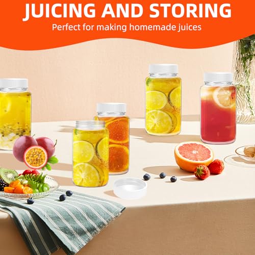 DODHEG 3 Ounce 9 Pcs Glass Juice Bottle Bulk Beverage Containers Glass Drink Containers for Milk Juice Drinks Bottle White Lid - Image 5