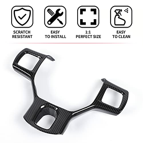 Hoolcar Interior Steering Wheel Cover ABS Trim for 2010-2017 Dodge RAM 1500 Accessories, Carbon Fiber - Image 3