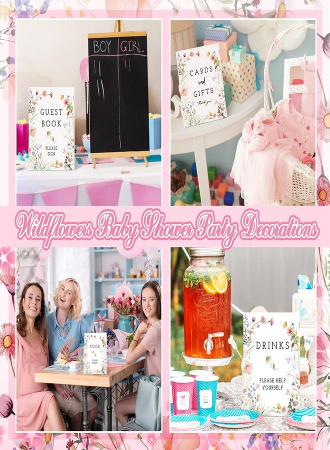 Yookeer 6 Pcs Wildflowers Baby in Bloom Shower Table Decorations Take One Sign Thank You Cardboard Sign Centerpieces with Stand 8 x 10" Baby Shower Birthday Party Decorations for Guests Gifts - Image 3