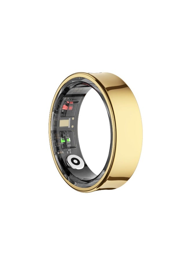 TCH Smart Ring IRing R20 Health & Fitness Tracker for Men and Women, Sleep Monitoring, Heart Rate & Blood Oxygen, Pressure, Stress Tracking, Waterproof, 7 Days Battery Life (Gold-R20-11)