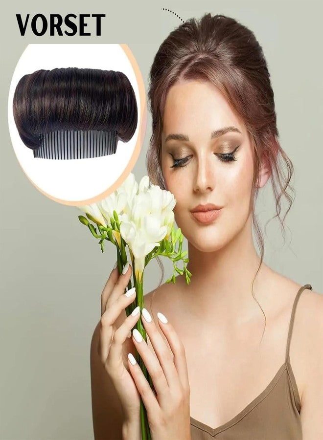 VORSET 2 Pcs Hair Bun Invisible False Hair Clip Bump It Up Volume Hair Base Fluffy Tool Volume Princess Styling Increased Hairstyles Extension Accessories for Women Girls Thickening Fluffy Hairpin - Image 4