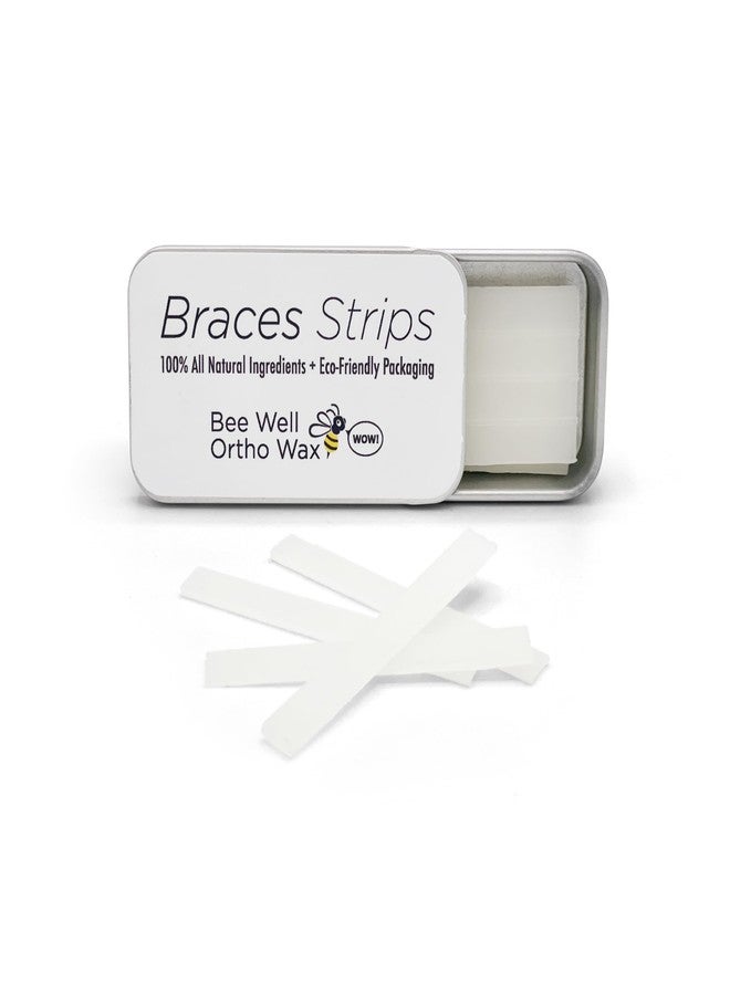 Bee Well Orthodontic Wax for Braces Strips | 100% All Natural Beeswax Braces Wax | Protects & Relieves Irritation from Brackets & Wires | 1 Recyclable Tin with 24 Strips | Braces Kit Essential - Image 1