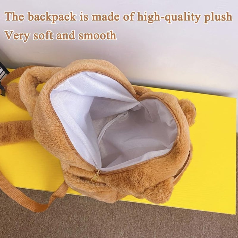 KASTWAVE Capybala Plush Backpack, Cute Capybala Backpack, Versatile Students Crossbody Bag School Bags For Boys And Girls, Birthday Gifts For Kids (23X10X27Cm) - Image 4