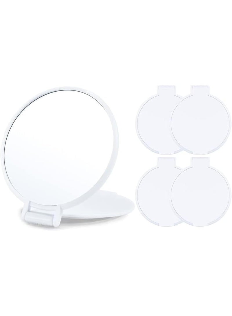 Compact Mirror Bulk, Round Makeup Mirror for Purse, Set of 4 (White) - Image 1