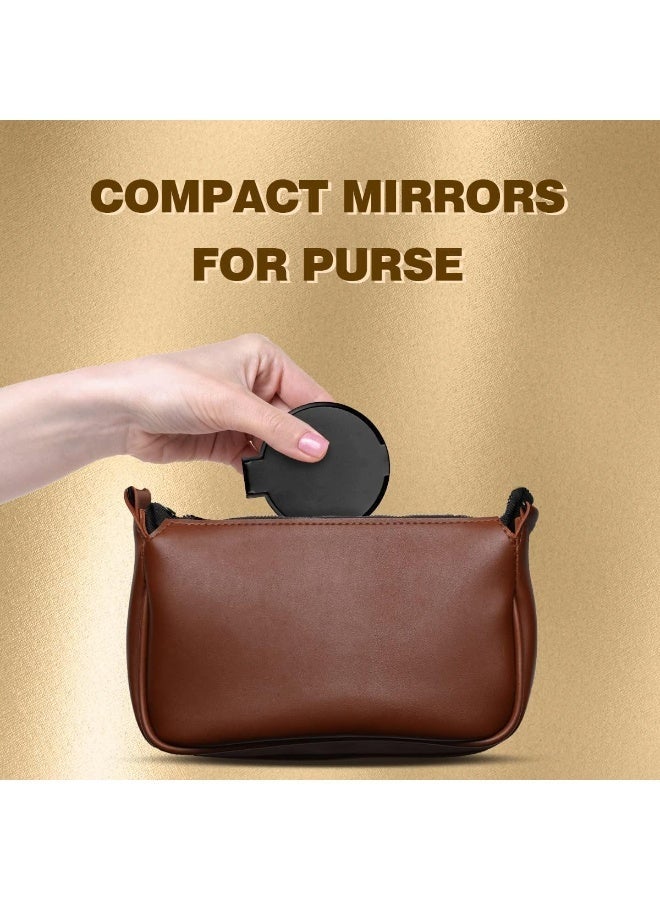 Compact Mirror Bulk, Round Makeup Mirror for Purse, Set of 4 (White) - Image 3