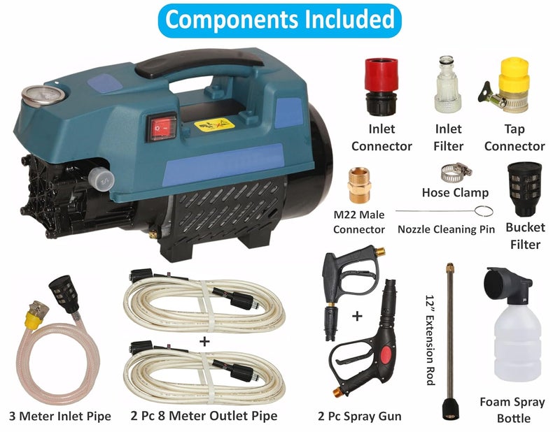 Digital Craft Digital Craft Car Washer 220v Electric Home Portable Brush The Car Water Grab High Power Strong Washing Machine 2500W High Pressure Clean MachineWasher GunWasher Pipe 8MTR with Connector  - Image 2