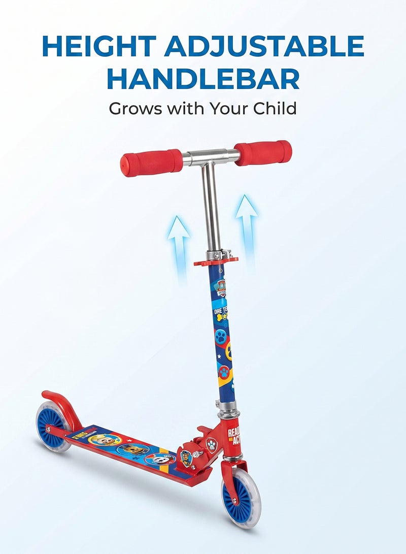 Foldable 2-Wheel Kids Scooter With Paw Patrol Design - Durable Aluminum Frame With Adjustable Handlebar - Image 3