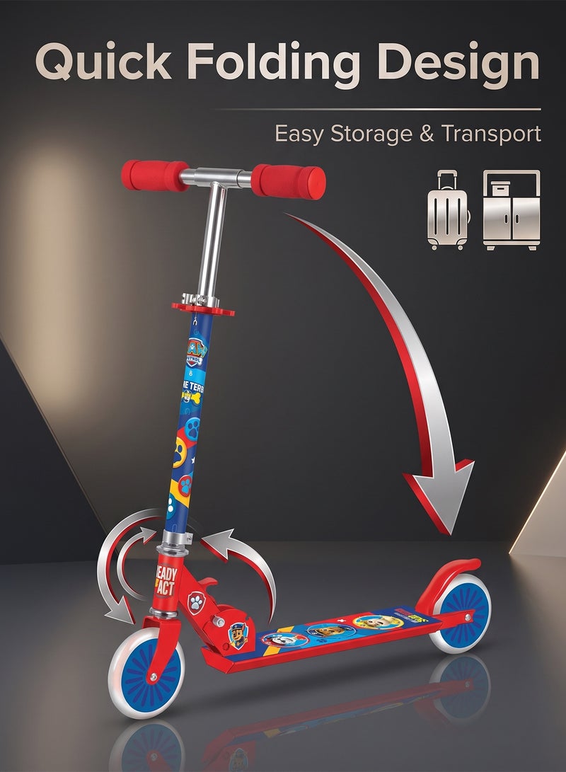 Foldable 2-Wheel Kids Scooter With Paw Patrol Design - Durable Aluminum Frame With Adjustable Handlebar - Image 4