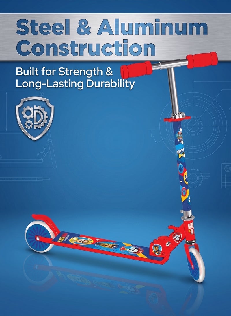 Foldable 2-Wheel Kids Scooter With Paw Patrol Design - Durable Aluminum Frame With Adjustable Handlebar - Image 2