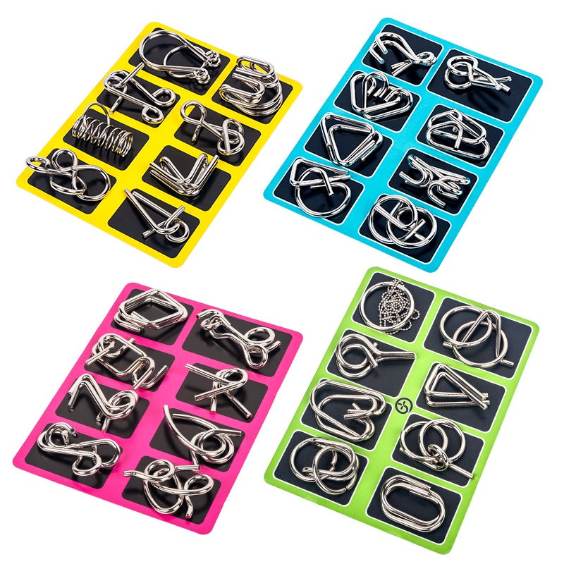 Intelligence Buckle 8-Piece Set Abcd Metal Puzzle Nine Series Release Buckle Intelligence Buckle 8-Piece Set - Image 2