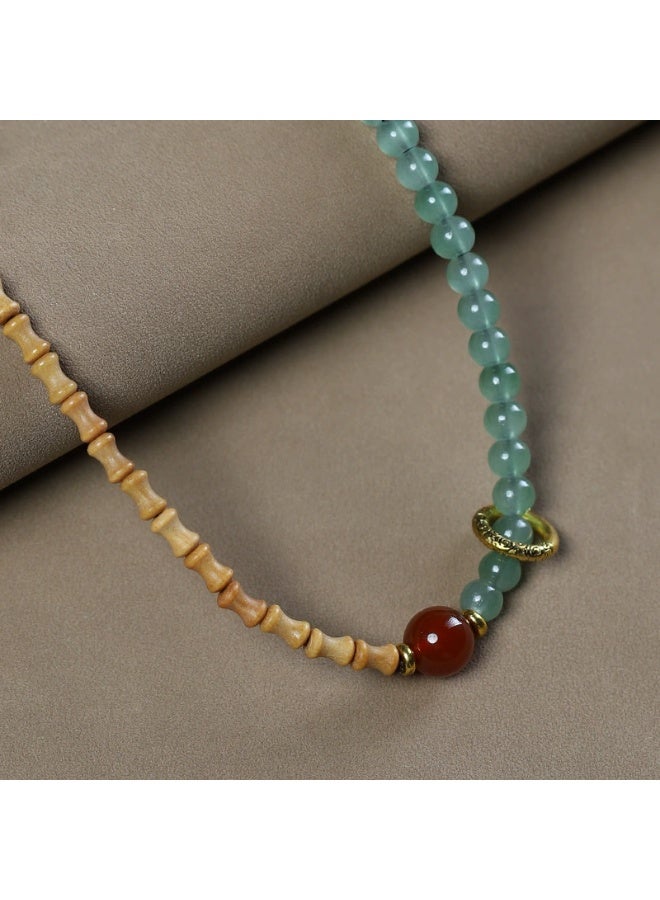 Goolsky Sandalwood Bamboo Joint Double Circle Bracelet - Jade-like Bracelet for Men and Women - Image 2