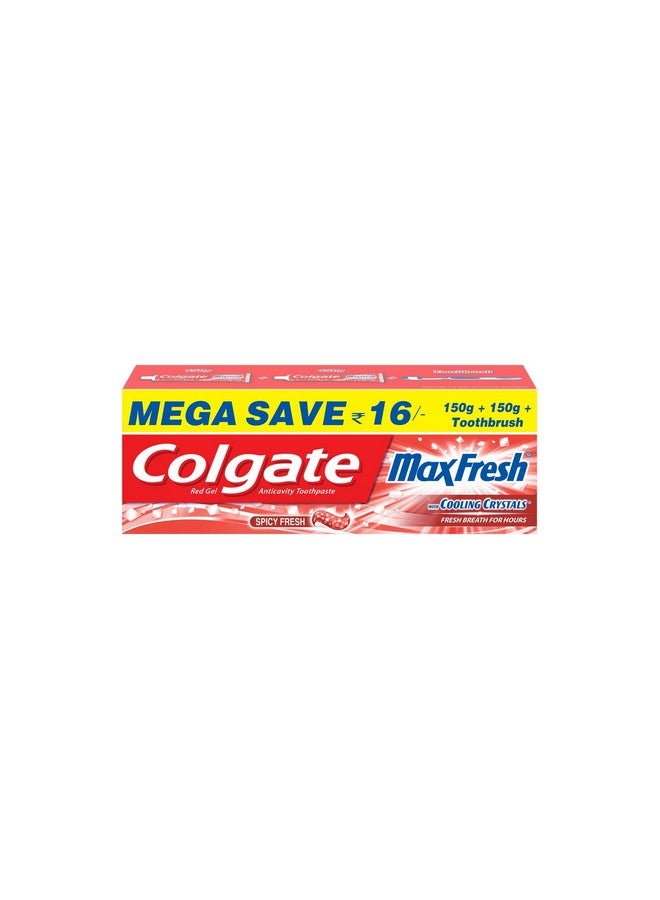 Colgate Toothpaste Maxfresh Spicy Fresh - 300 g (Anticavity,Freshness, Red Gel - Saver Pack) - Image 3