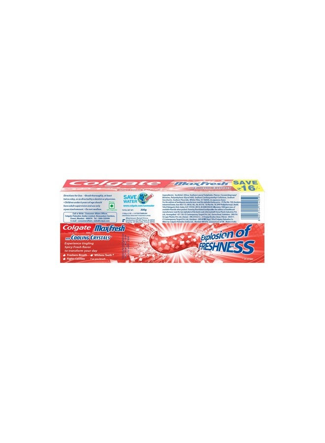 Colgate Toothpaste Maxfresh Spicy Fresh - 300 g (Anticavity,Freshness, Red Gel - Saver Pack) - Image 4