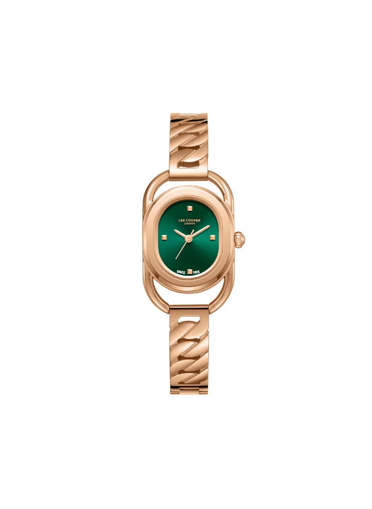 Lee Cooper Lee Cooper LC08056.470 Women's Analog Display Watch & Metal Strap Rose Gold