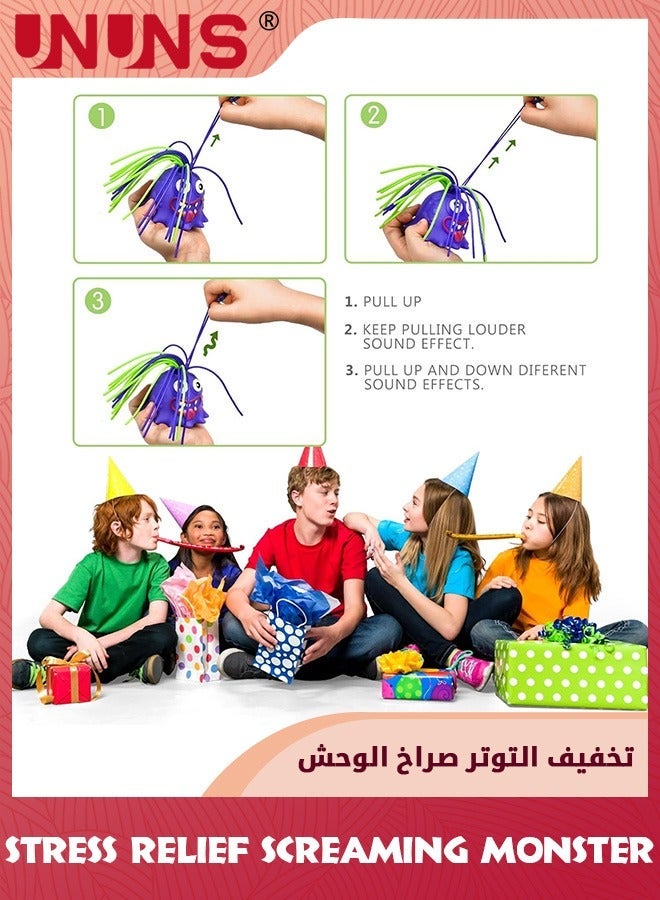 يو إن يو إن أس 4 Pcs Party Favors For Kids,Stress Relief Screaming Monster Pull Its Hair Toys,Anti Anxiety Toys,Venting Novelty Toys,Different Screams Made Sensory Gift 3 5 6 7+ Kids Teens Boys Girls - Image 5