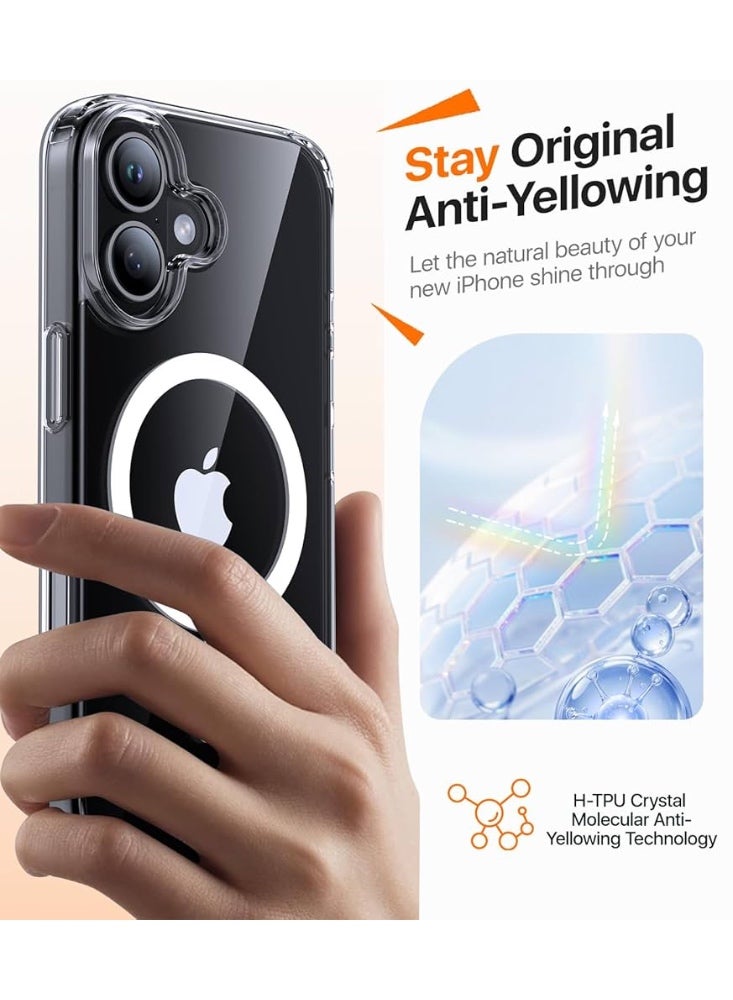 ريتي غطاء ايفون 17 المغناطيسي – شفاف مقاوم للصدمات، نحيف، قبضة مريحة مقاومة للانزلاق، متوافق مع MagSafe، حماية من الصدمات والكاميرا والشاشة، غطاء هاتف متين - Image 4