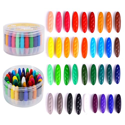 FXYRTKLCZ Peanut Crayons for Kids 36 Colors Washable Toddler Crayon NonToxic Baby Crayon for Ages 24 48 Large Crayons for Toddlers 13 Coloring Art Supplies Back to School Gift for BoysGirls - Image 1