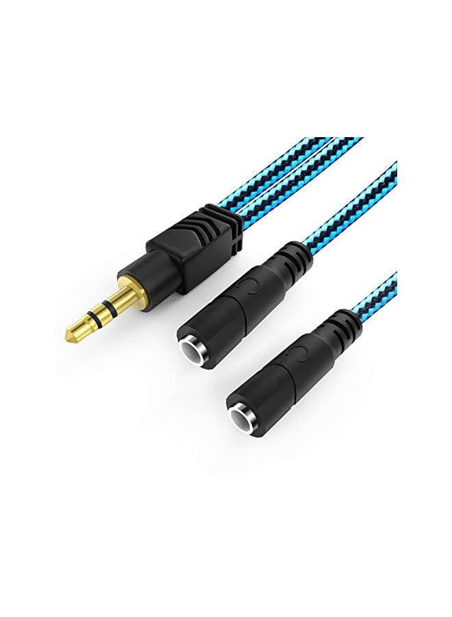 ENVEL Splitter 2 Way, ENVEL 3.5mm Audio Y Splitter Cable 3.5mm Male to 2 Port 3.5mm Female for Earphone, Nylon-Braided,Dual Headphone and Headset Adapter Compatible for Mobile Phone,Computer,Mac - Image 2