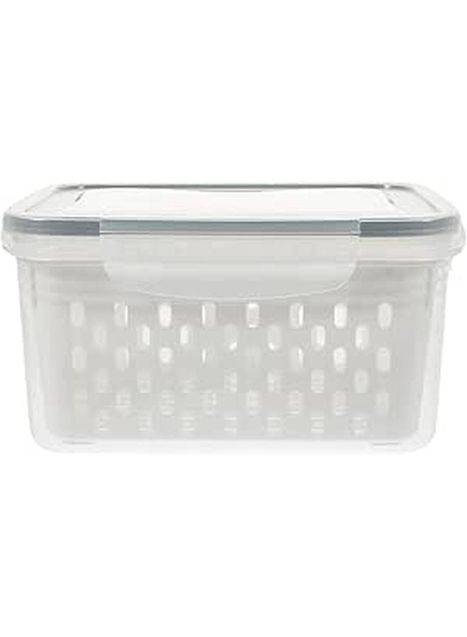 Large Capacity 1750ml Refrigerator Storage Box Set with Sealed Lid and Drain Basket - Image 1