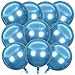 KALOR 10 Pcs 22 Inch Light Blue Mylar Balloons Large 4D Giant Round Foil Balloon Big Mirror Metallic Balloons for Birthday Party Baby Shower Gender Reveal Supplies - Image 2
