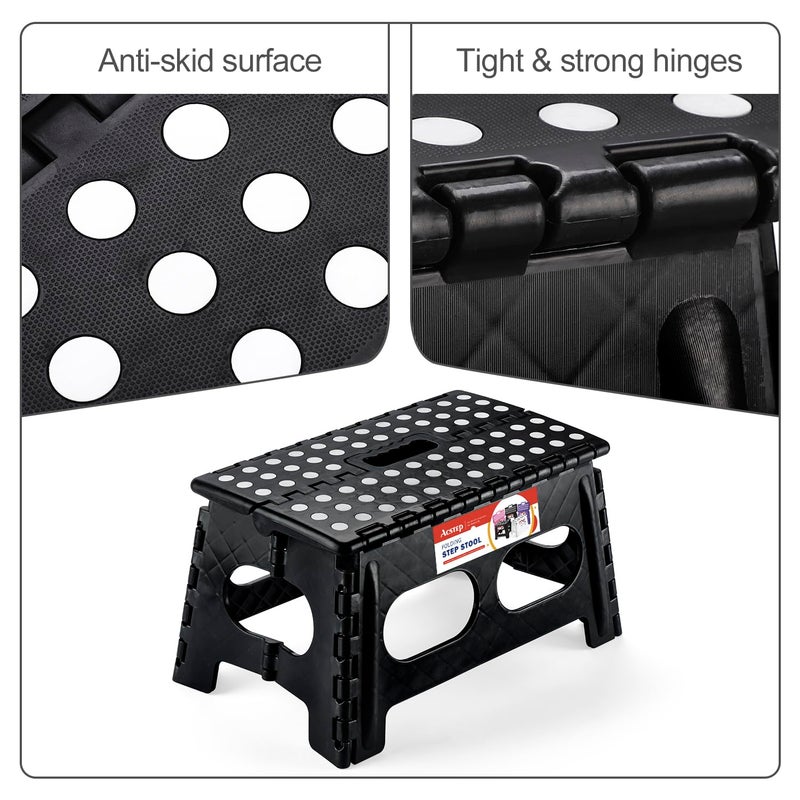 ACSTEP كرسي خطوات قابل للطي ACSTEP، عرض 15 بوصة وارتفاع 9 بوصة، كرسي خطوات ثقيل الوزن أكثر أمانًا وراحة، غير قابل للانزلاق، قابل للطي للأطفال والبالغين، أسود - Image 3