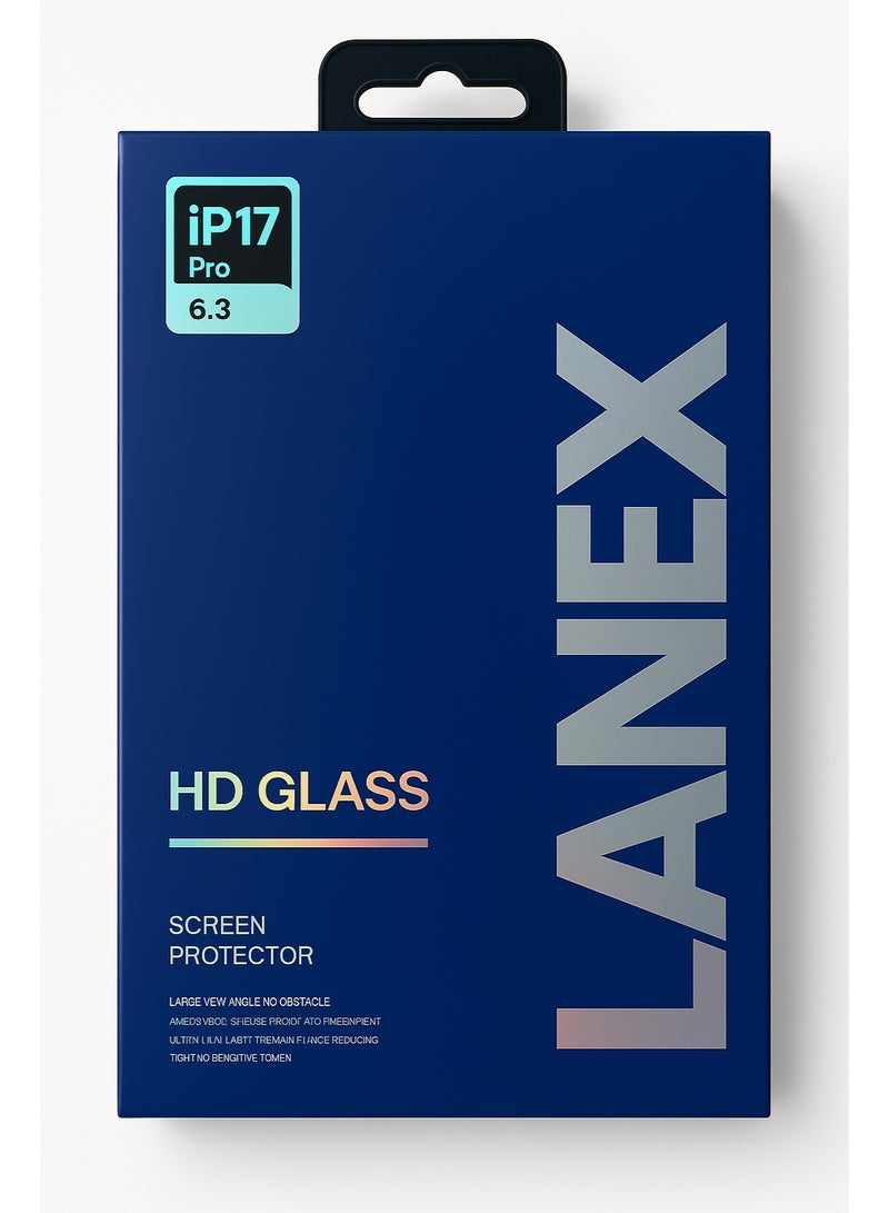LANEX HD Glass Screen Protector for iPhone 17 Pro 6.3” – Ultra Clear Tempered Glass Protection - Image 2