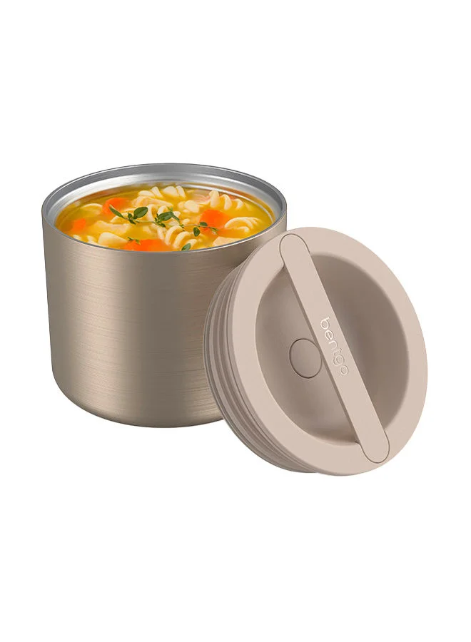 Bentgo Stainless Insulated Food Containertriple Layer Insulation, Leak Proof Lid, Wide Mouth Design Sustainable 2.4 Cup Capacity, Food - Grade Materials, Ideal For Cool Or Warm Food (Gold)