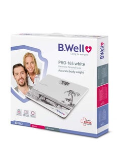 B.Well Swiss PRO-165 White Electronic Personal Weighing Scale  - Image 1