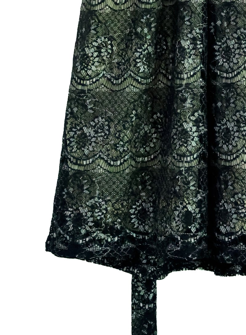 كيدابهو فستان أطفال سموكيد للبنات - أناقة الدانتيل الأزرق - Image 2