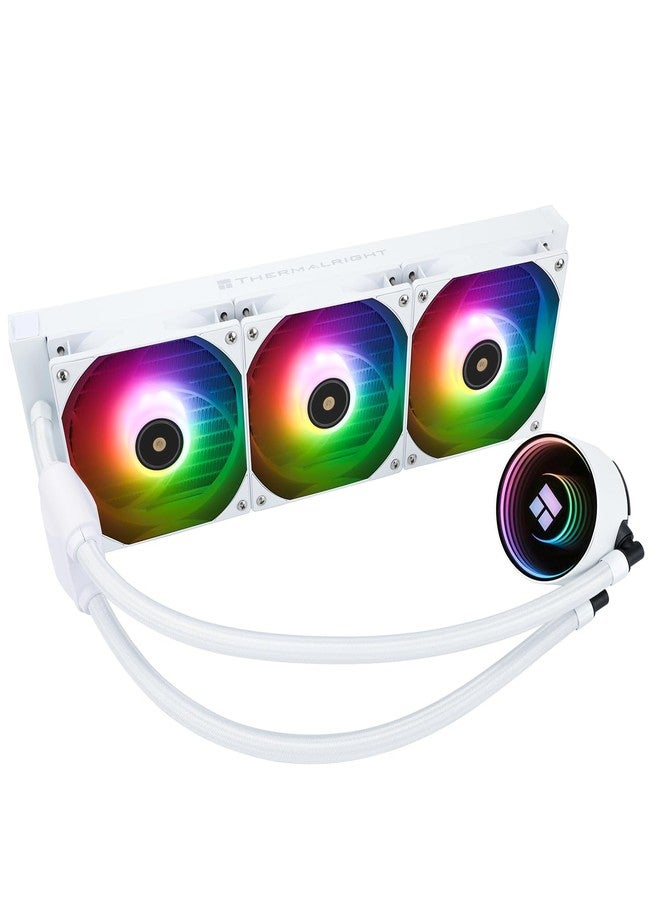 ثيرمالرايت مبرد المعالج Thermalright Frozen Notte 360 الأبيض بتقنية ARGB للتبريد المائي، مواصفات مبرد المعالج 360، 3 مراوح PWM مقاس 120 مم، محامل S-FDB V2، مناسب لمعالجات AMD/AM4 و Intel LGA 1700/1150/1151/1200/2011/2066 - Image 1