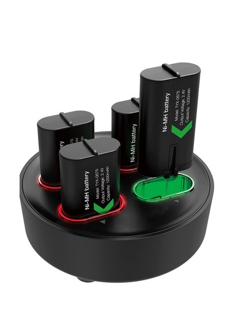 Rechargeable Battery Pack for DMG Xbox Battery Pack One/X/S/Xbox One Elite/Xbox Series X/Xbox Series S with 4 x 1200mAh USB Xbox One Battery Charger, Fast Charge, LED Indicator