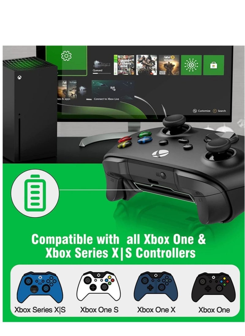 Rechargeable Battery Pack for DMG Xbox Battery Pack One/X/S/Xbox One Elite/Xbox Series X/Xbox Series S with 4 x 1200mAh USB Xbox One Battery Charger, Fast Charge, LED Indicator