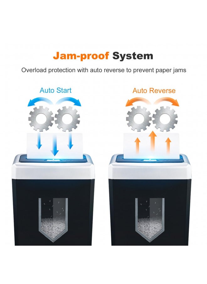 Bonsaii 15-Sheet Office Paper Shredder, 40 Mins Heavy Duty Shredder for Home Office, Crosscut Shreder with Anti-Jam System & P-4 High Security Supports CD/Credit Cards/Staple,5 Gal Pullout Bin C169-B