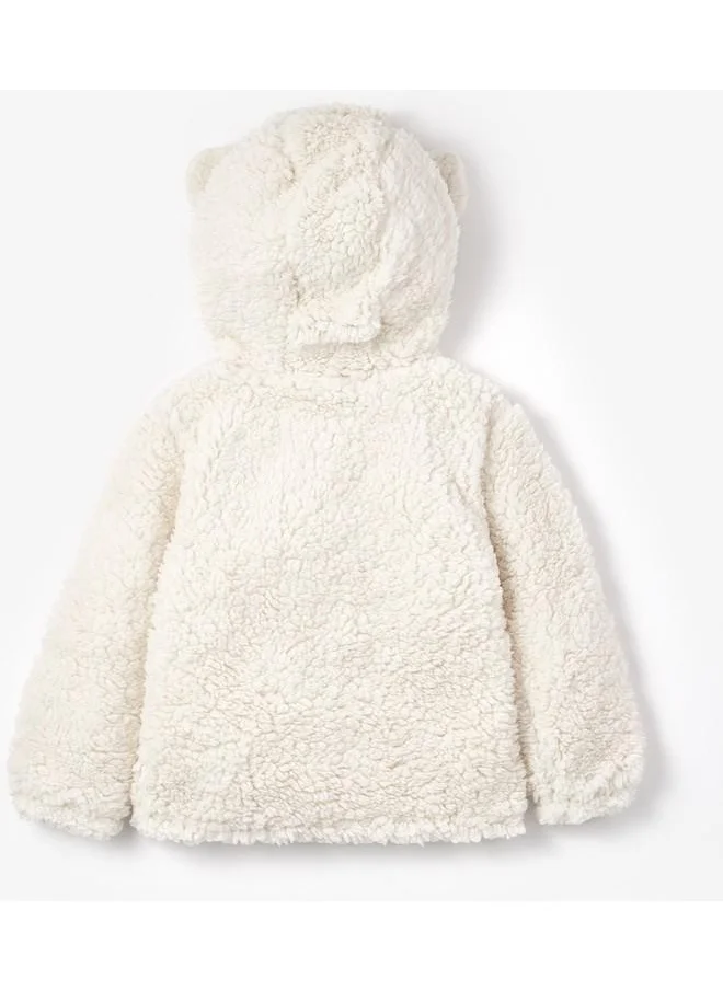 JUNE June Baby Plush Coat Ecru