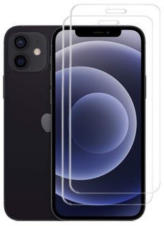 2 Pack Tempered Glass Screen Protector Clear Designed For iPhone 12 Full Screen Coverage And Bubble Free