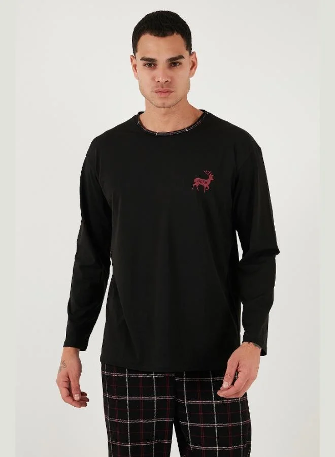 Buratti  Buratti Cotton Regular Fit Crew Neck Plaid Pajama Set Men's Pajama Set 6574001 for Men | Best Price UAE