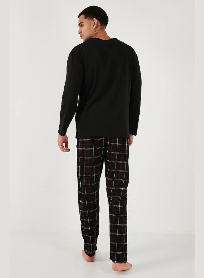 Buratti  Buratti Cotton Regular Fit Crew Neck Plaid Pajama Set Men's Pajama Set 6574001 for Men | Best Price UAE