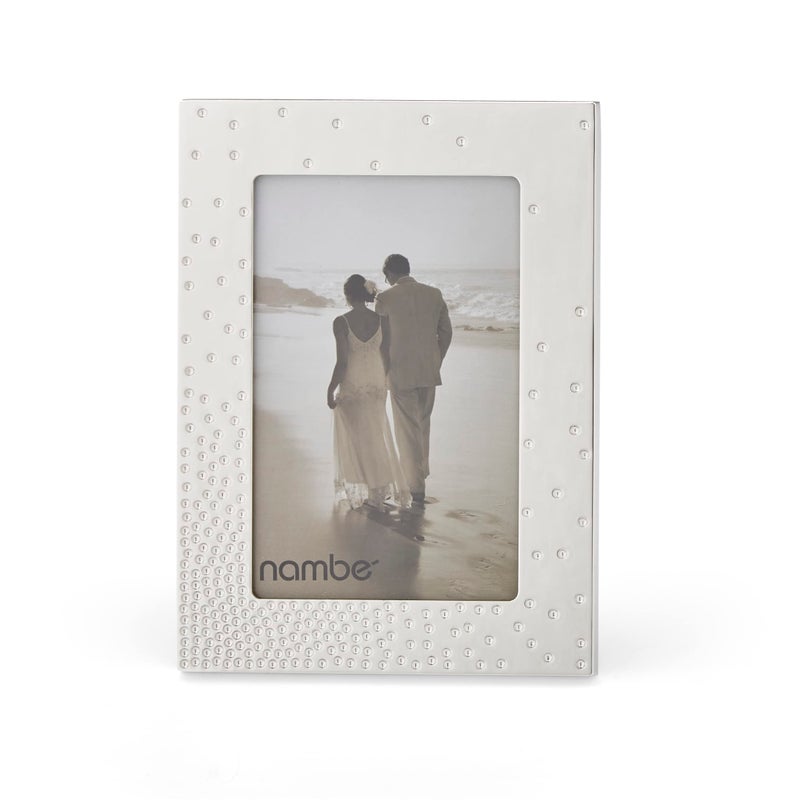 nambe Dazzle Picture Frame 4 x 6  Photo Frame with Tempered Glass  Vintage and Contemporary Design  Tabletop Display Family Friends Wedding Gift Home Office Dcor  Silver Plate and Glass
