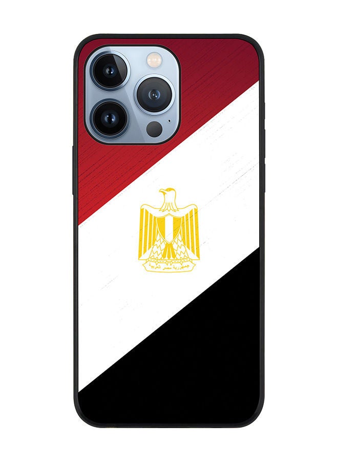 Stylizedd Rugged Black edge case for Apple iPhone 13 Pro Slim fit Soft Case Flexible Rubber Edges Anti Drop TPU Gel Thin Cover - Flag Of Egypt - Image 1