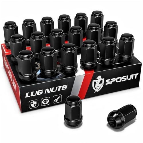 Sposuit M12x1.5 Lug Nuts - Replacement for 2006-2023 Hyundai Elantra, 2018-2024 Kona, 2000-2022 Santa Fe, 2001-2023 Sonata, 2005-2024 Tucson, 2017-2022 Ioniq - Closed End Black Lug Nut(20 Pcs) - Image 1