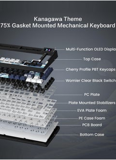 Womier S-K80 75% Keyboard with Color OLED Display Mechanical Gaming Keyboard, Hot Swappable Keyboard, Gasket Mount RGB Custom Keyboard  - Image 3