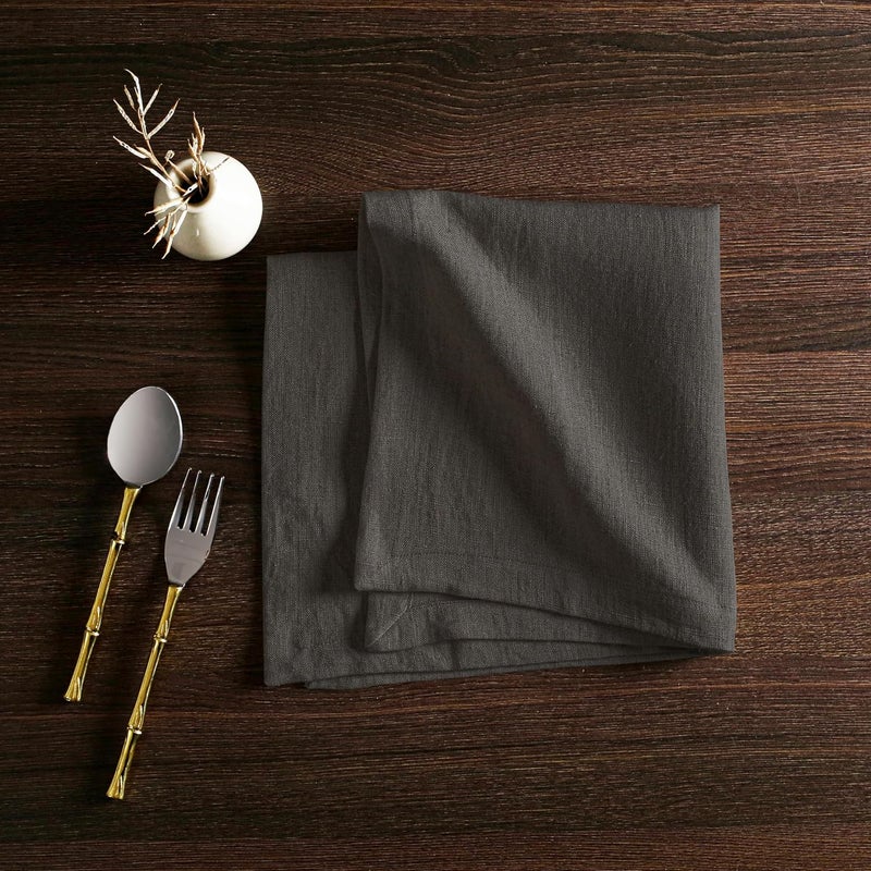 Native Fab Gray Linen Napkins  Set of 4100 Pure Belgian Linen  18x18 Inch  Soft Absorbent Washable Fabric  Reusable Table Napkins for Dinner Lunch Wedding Events Celebrations  Grey - Image 4