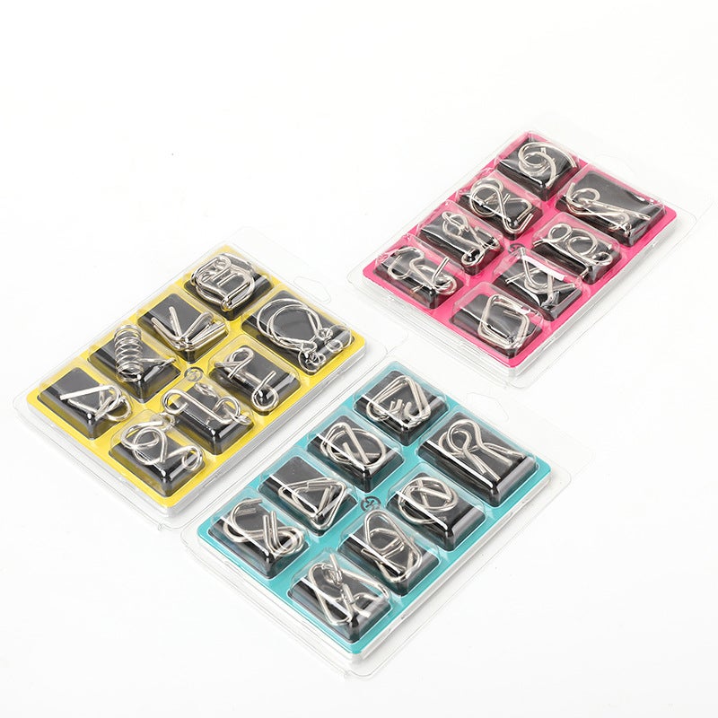 Nine-Link Unlocking Puzzle, Eight-Piece Set Of Children'S Educational Toys, Kongming Luban Lock, 24-Piece Heart Lock, Detachable - Image 5