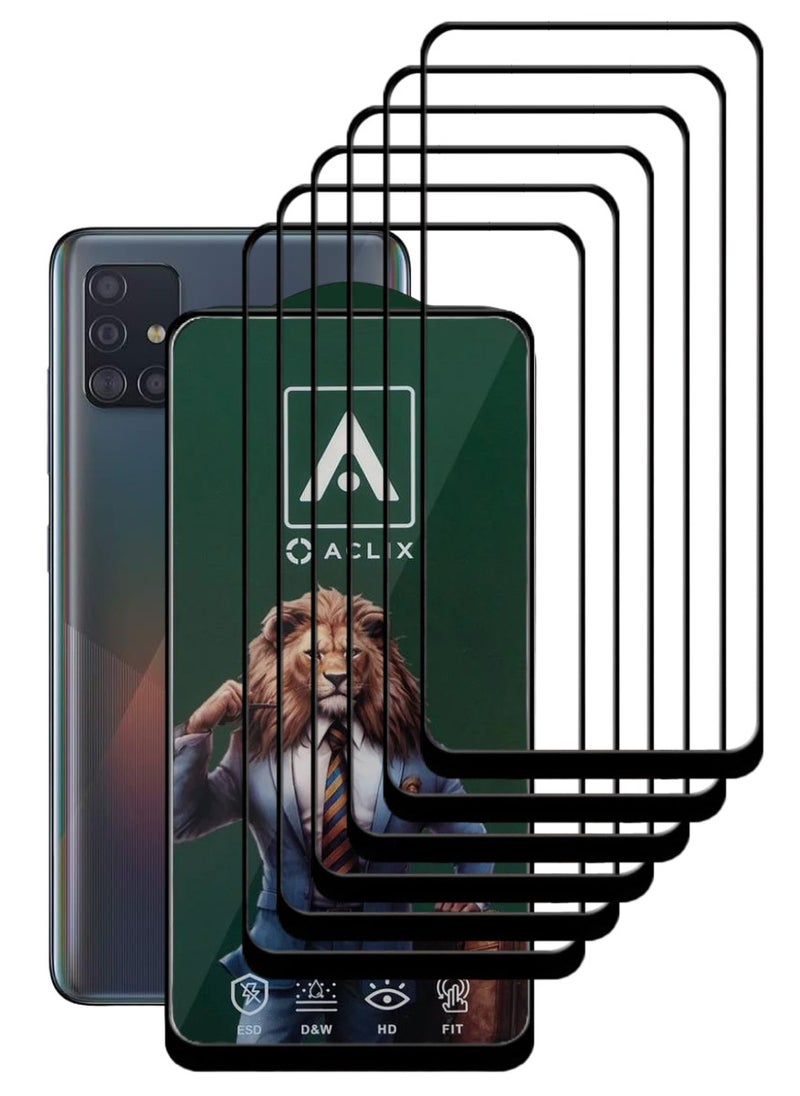 ACLIX 5 Pieces Antistatic ESD Dustproof Premium Quality High Definition Tempered Glass Screen Protector Designed For Samsung Galaxy A51 - Image 1