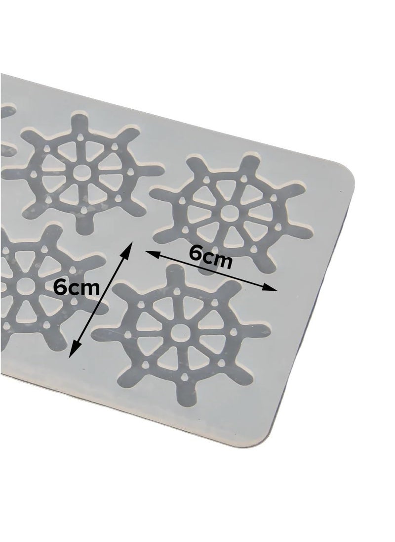 Noble Foods Ship Steering Wheel Pattern Silicone Chocolate Garnishing Mould 6 Cavity  - Image 3