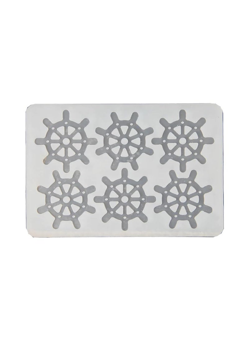 Noble Foods Ship Steering Wheel Pattern Silicone Chocolate Garnishing Mould 6 Cavity  - Image 1