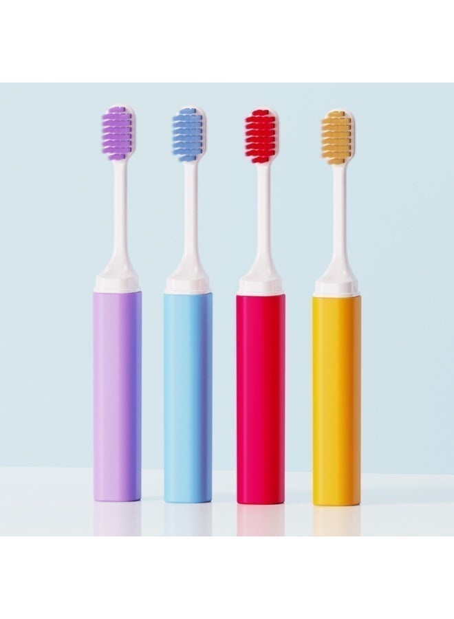 HAONIU 4 PCS Travel Toothbrush,Manual Toothbrush Kit, Portable ,Soft , Folding Toothbrush Comes  for Travel, Camping, School, Home, Business Trip (Multicolor) - Image 2